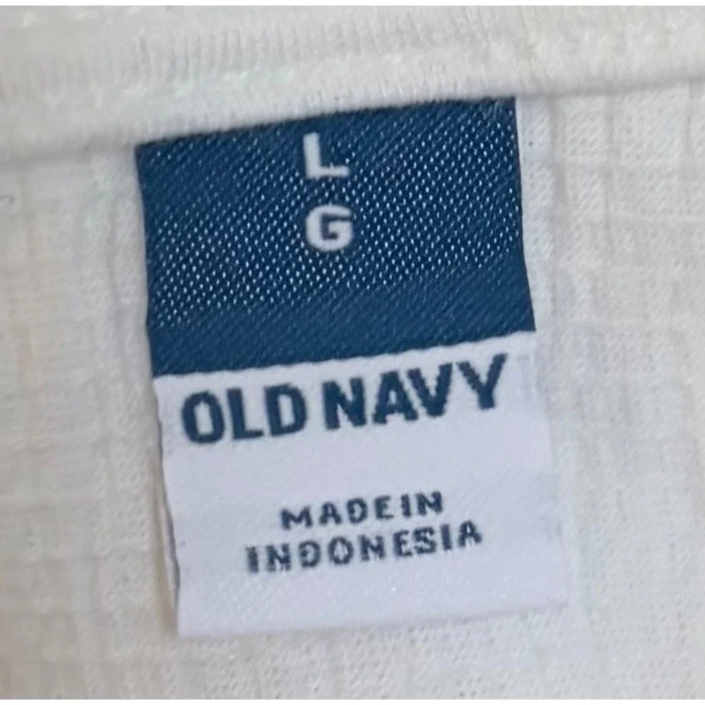 Old Navy Large White Textured Peplum V Neck Cap Sleeve Top Women's - Picture 8 of 9